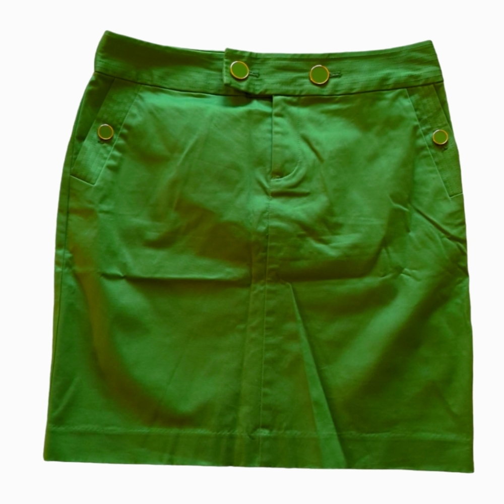 It's BANANA Republic Buttoned Mini Skirt w/ Pockets Green Celtics Ducks